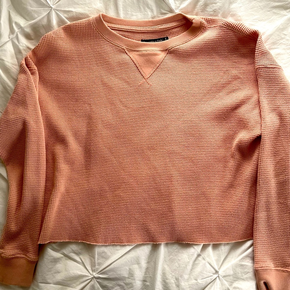 Abercrombie and Fitch waffle cropped long sleeve